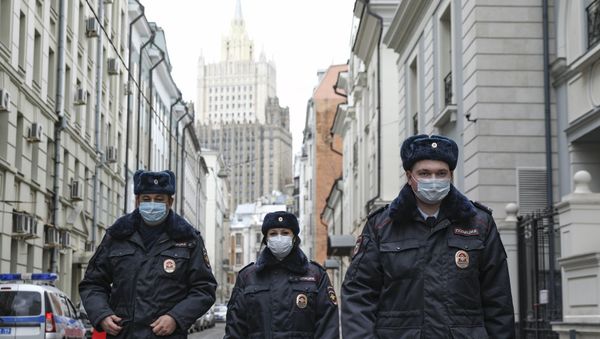 Сотрудники МВД в Москве, фото из архива - Sputnik Азербайджан