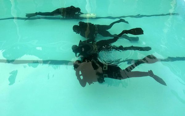 Тренировки на Учебном водолазном полигоне ВМС - Sputnik Азербайджан