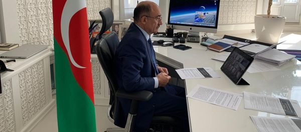 Абульфас Гараев  во время онлайн-совещании  - Sputnik Азербайджан