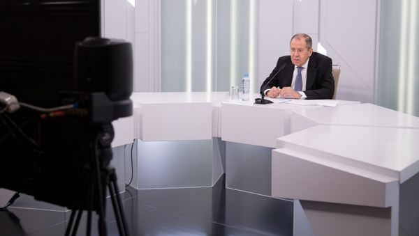 Видеоконференция главы МИД РФ Сергея Лаврова, фото из архива - Sputnik Азербайджан