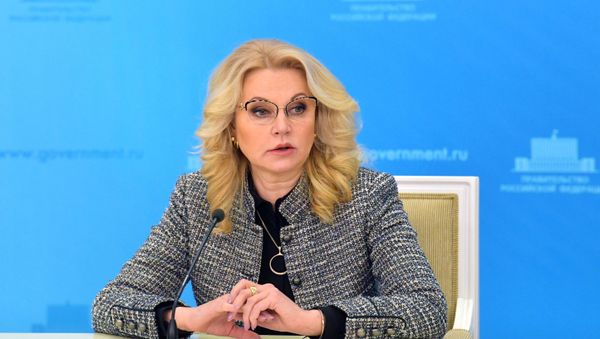 Председатель оперативного штаба по предупреждению завоза и распространения новой коронавирусной инфекции на территории России, заместитель председателя правительства РФ Татьяна Голикова - Sputnik Азербайджан