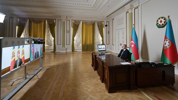 İlham Əliyevlə Moldova Prezidenti İqor Dodon arasında videokonfrans formatında görüş keçirilib - Sputnik Азербайджан
