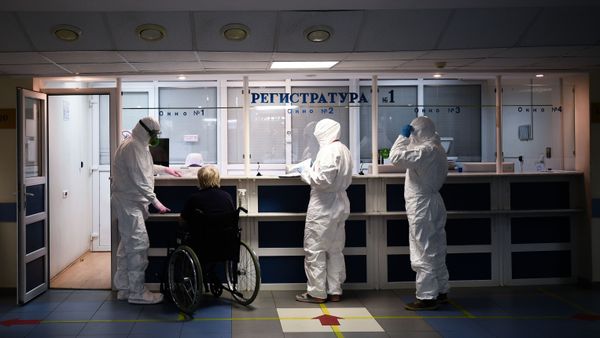 Госпиталь COVID-19 в Москве, фото из архива - Sputnik Азербайджан