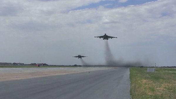 HHQ-nin aviasiyasının döyüş atışlı taktiki-uçuş təlimləri - Sputnik Азербайджан