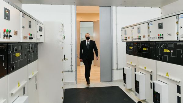 İlham Əliyev  yarımstansiyasının açılışında - Sputnik Азербайджан