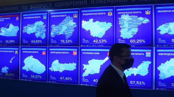 Информационное табло ЦИК России   - Sputnik Азербайджан