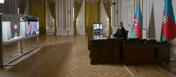 Azərbaycan, Əfqanıstan və Türkmənistan prezidentlərinin videokonfrans vasitəsilə görüşü keçirilib - Sputnik Азербайджан